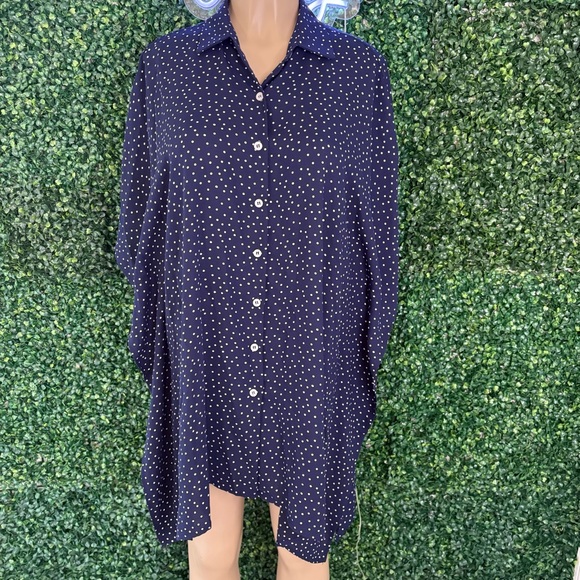 🌊 Tommy Bahama Polka Dot Button-Front Cover-Up Dress – Size S - Picture 1 of 9